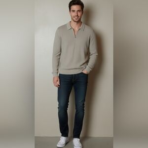 VTG HOLLlSTER Men's Striped Beige Size L Preppy Retro Casual Classic